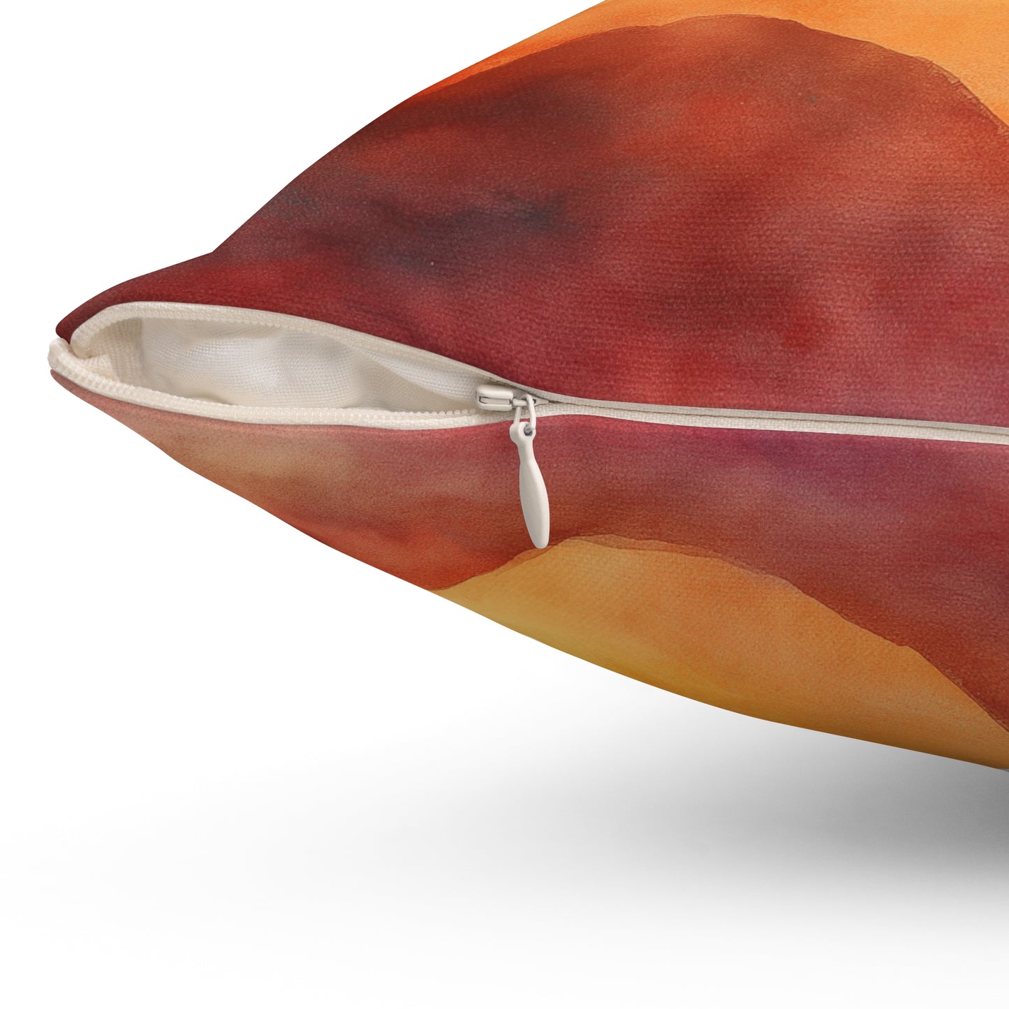 Bohemian Sunset Throw Pillow – Warm-Tone Square Accent Cushion