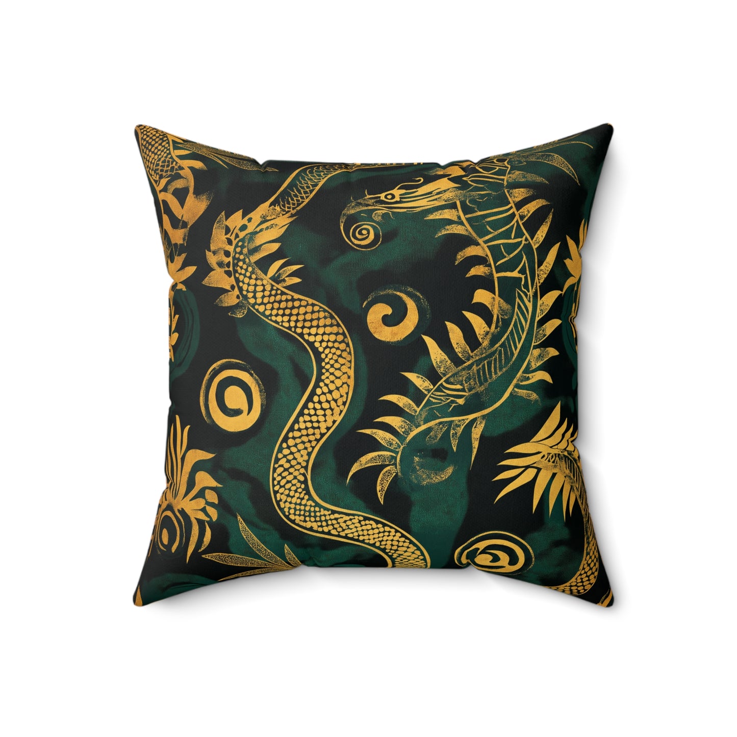 Dragon Motif Throw Pillow – Mythical Accent Cushion for Home Decor
