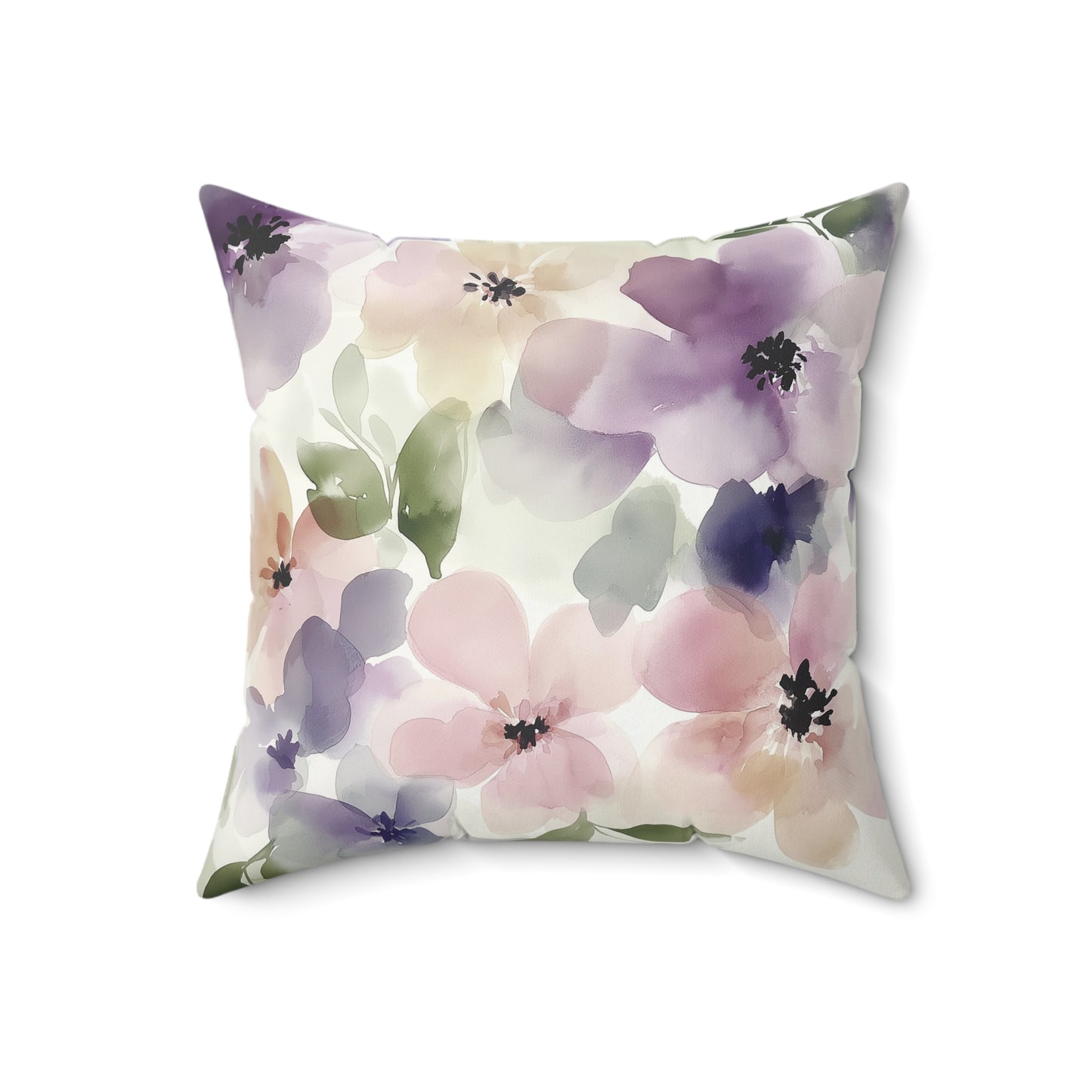 Floral Watercolor Throw Pillow – Soft Modern Accent Cushion