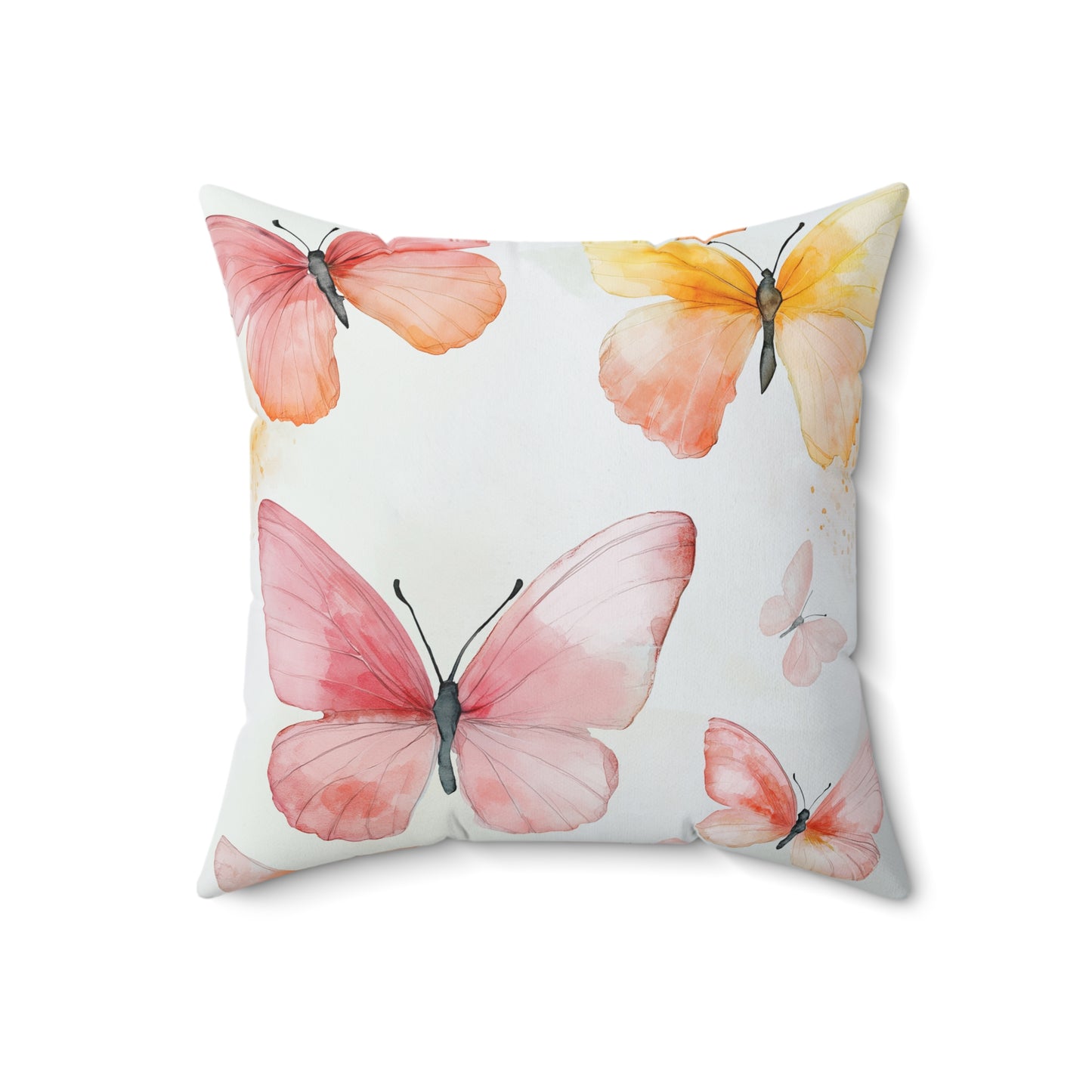Watercolor Butterfly Throw Pillow – Nature-Inspired Accent Cushion