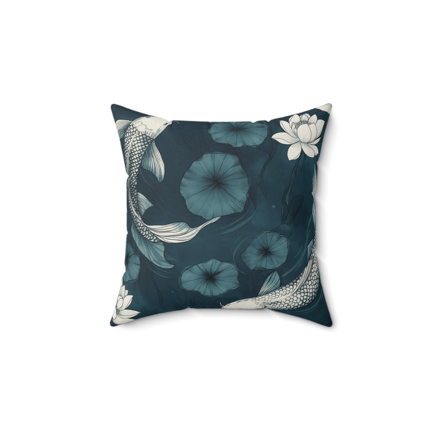 Floral Koi Throw Pillow – Elegant Home Accent Cushion