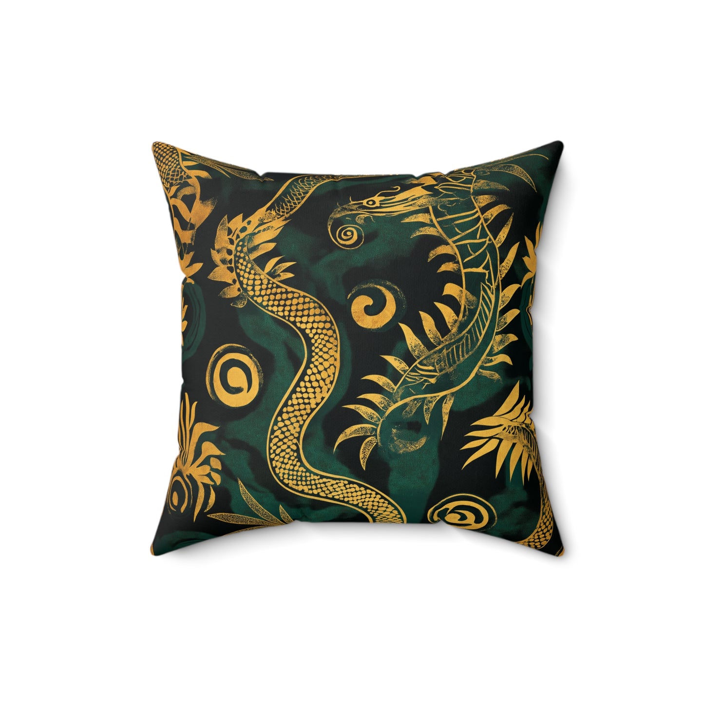 Dragon Motif Throw Pillow – Mythical Accent Cushion for Home Decor
