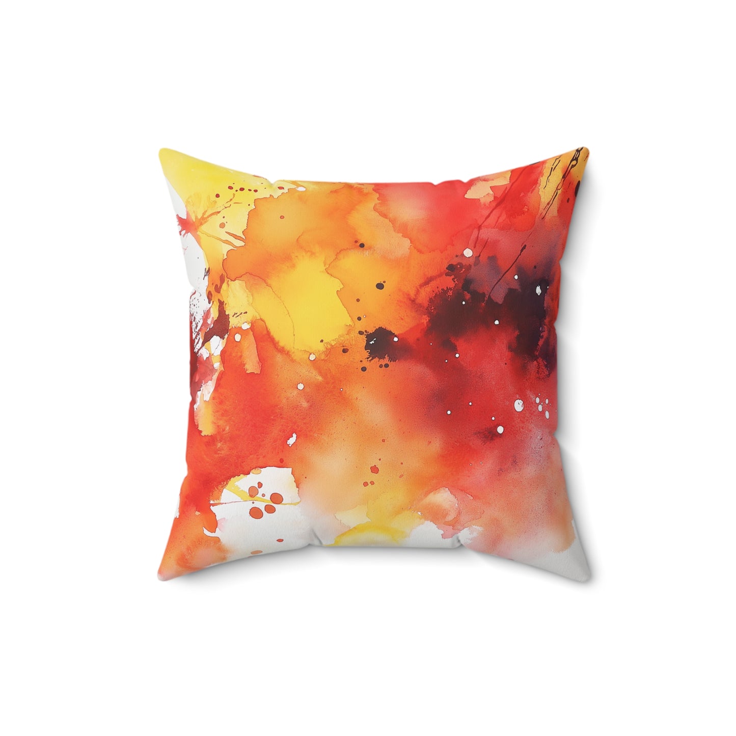 Vibrant Abstract Art Throw Pillow – Bold Red & Orange Accent Cushion