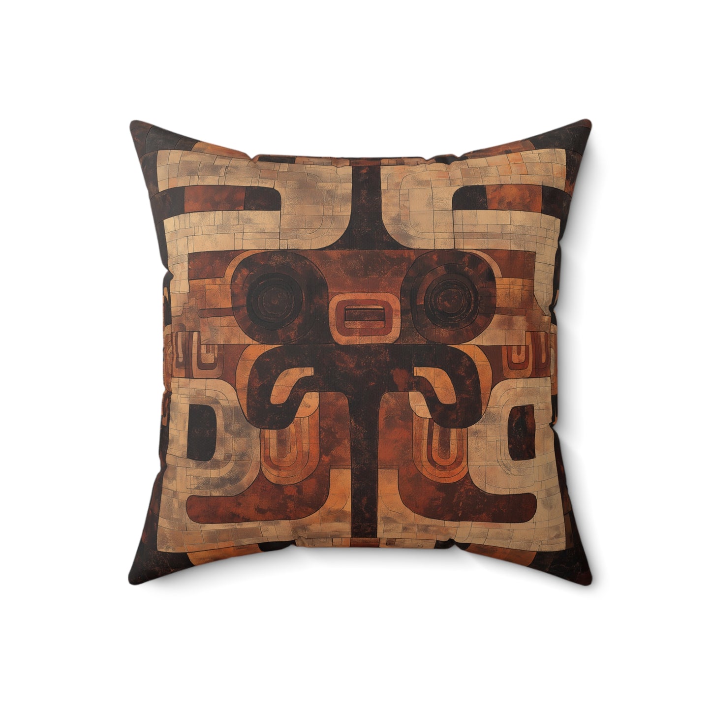 Aztec-Inspired Throw Pillow – Boho Tribal Accent Cushion