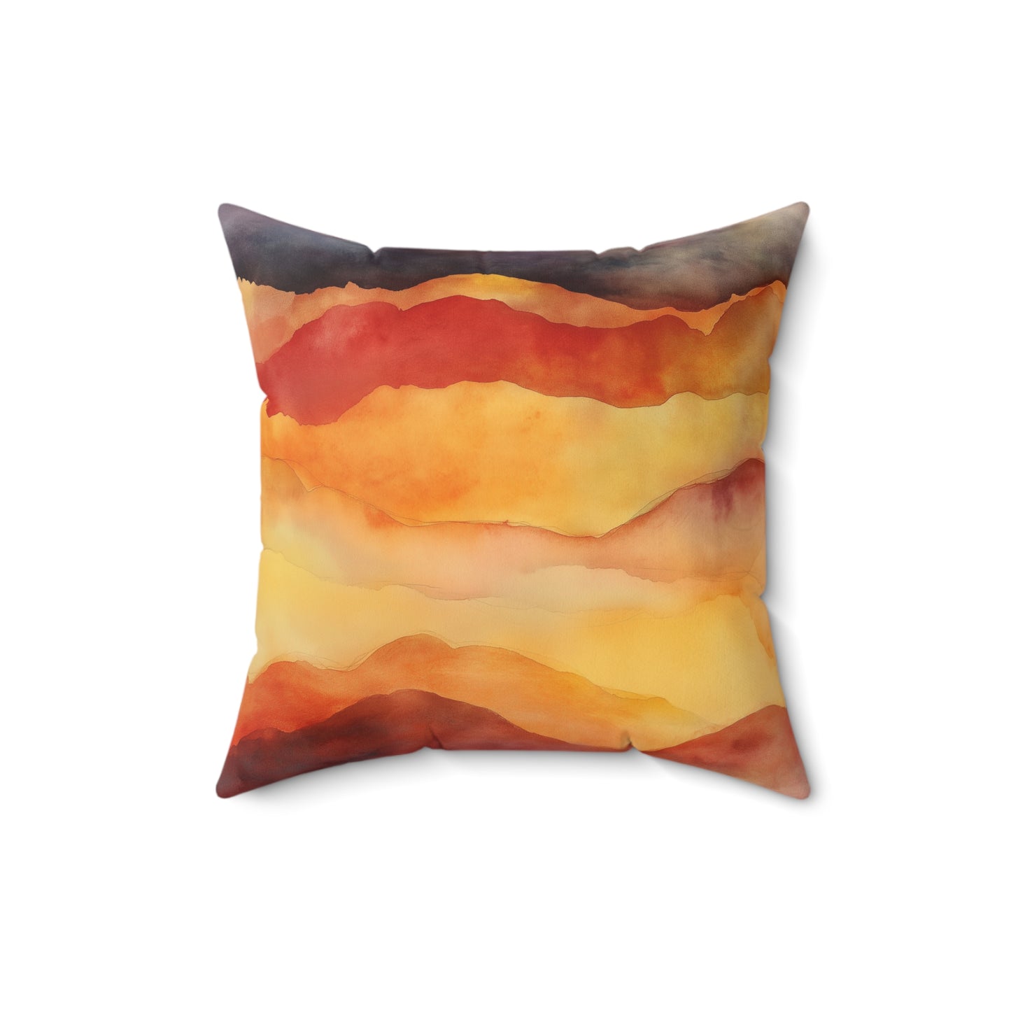 Bohemian Sunset Throw Pillow – Warm-Tone Square Accent Cushion