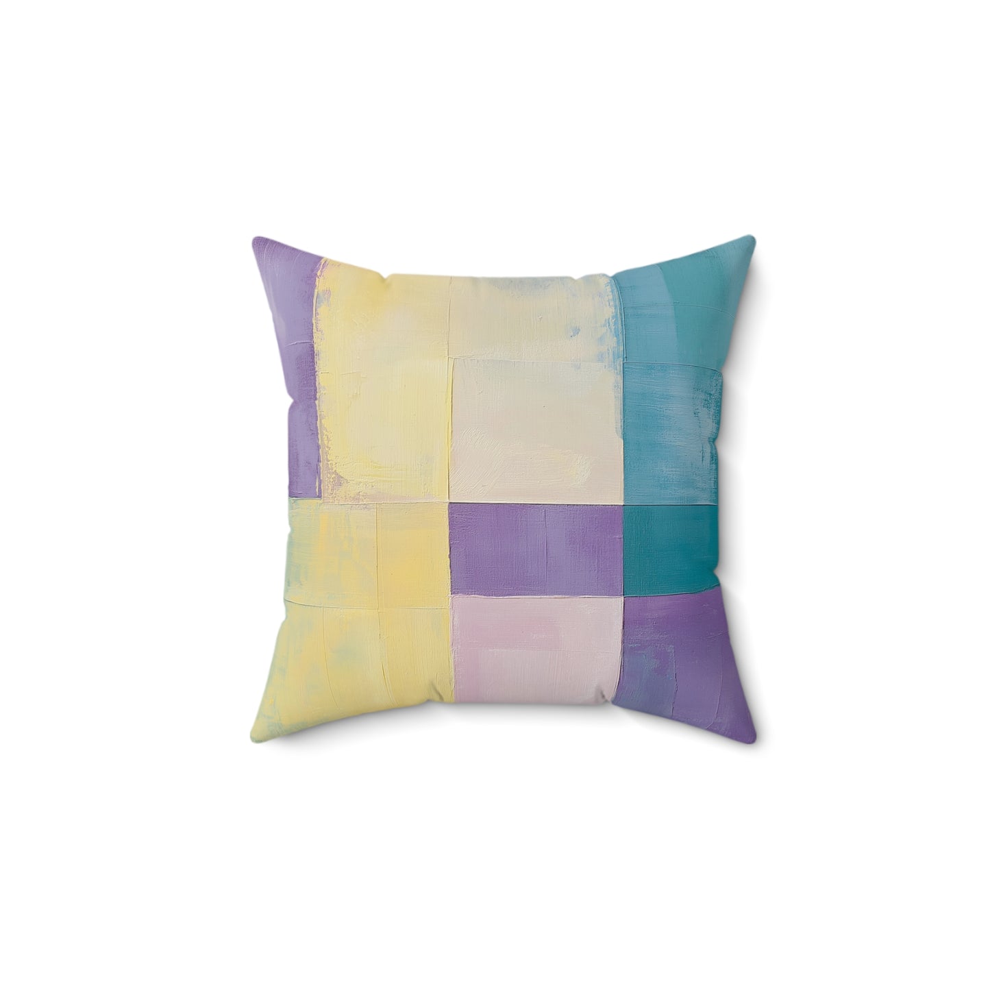 Pastel Abstract Art Throw Pillow – Modern Square Accent Cushion
