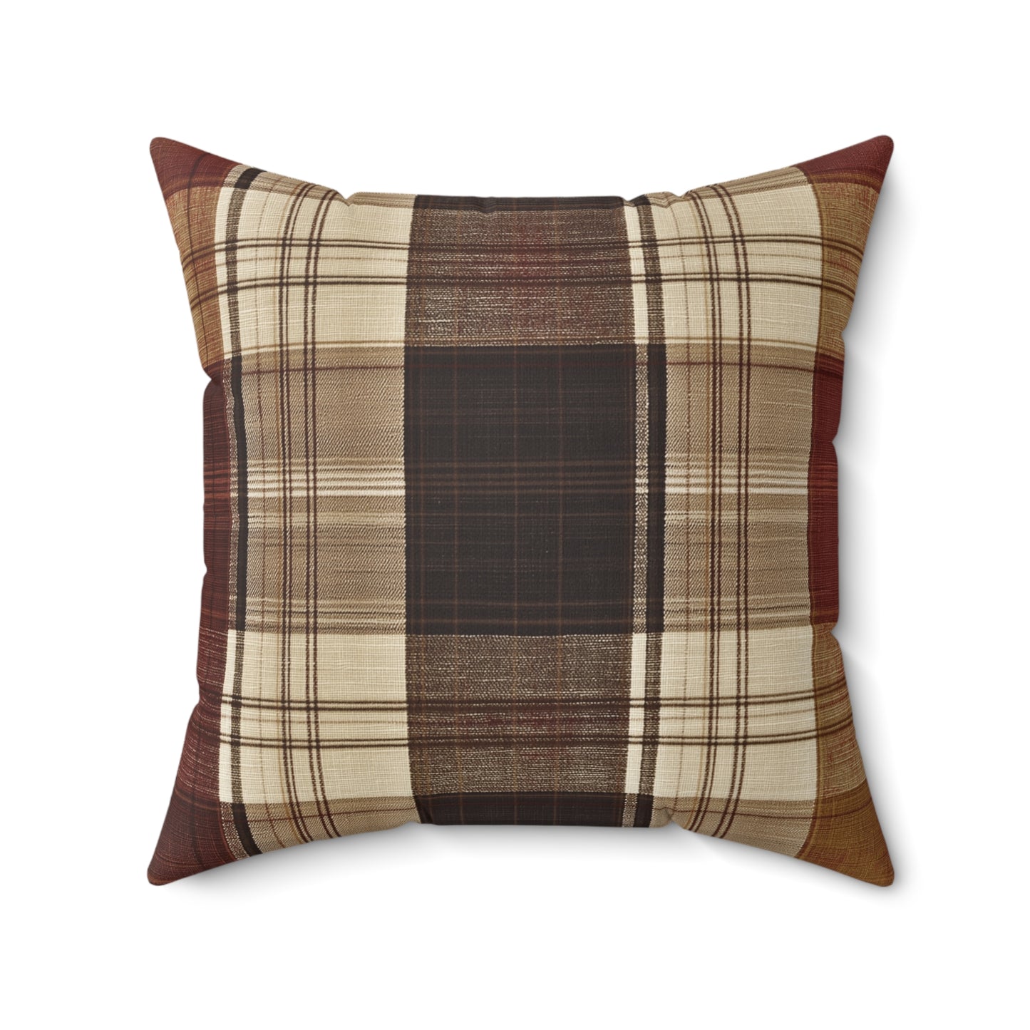 Plaid Throw Pillow – Farmhouse Rustic Accent Cushion for Couch or Living Room