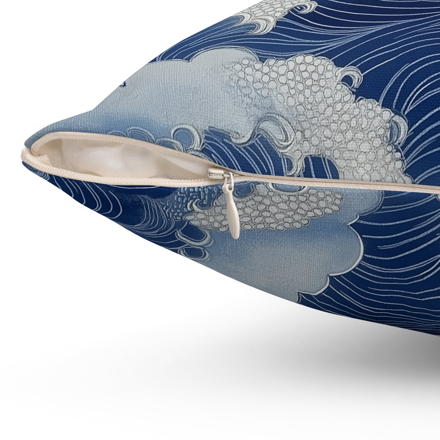 Ocean Wave Throw Pillow – Coastal Nautical Accent Cushion