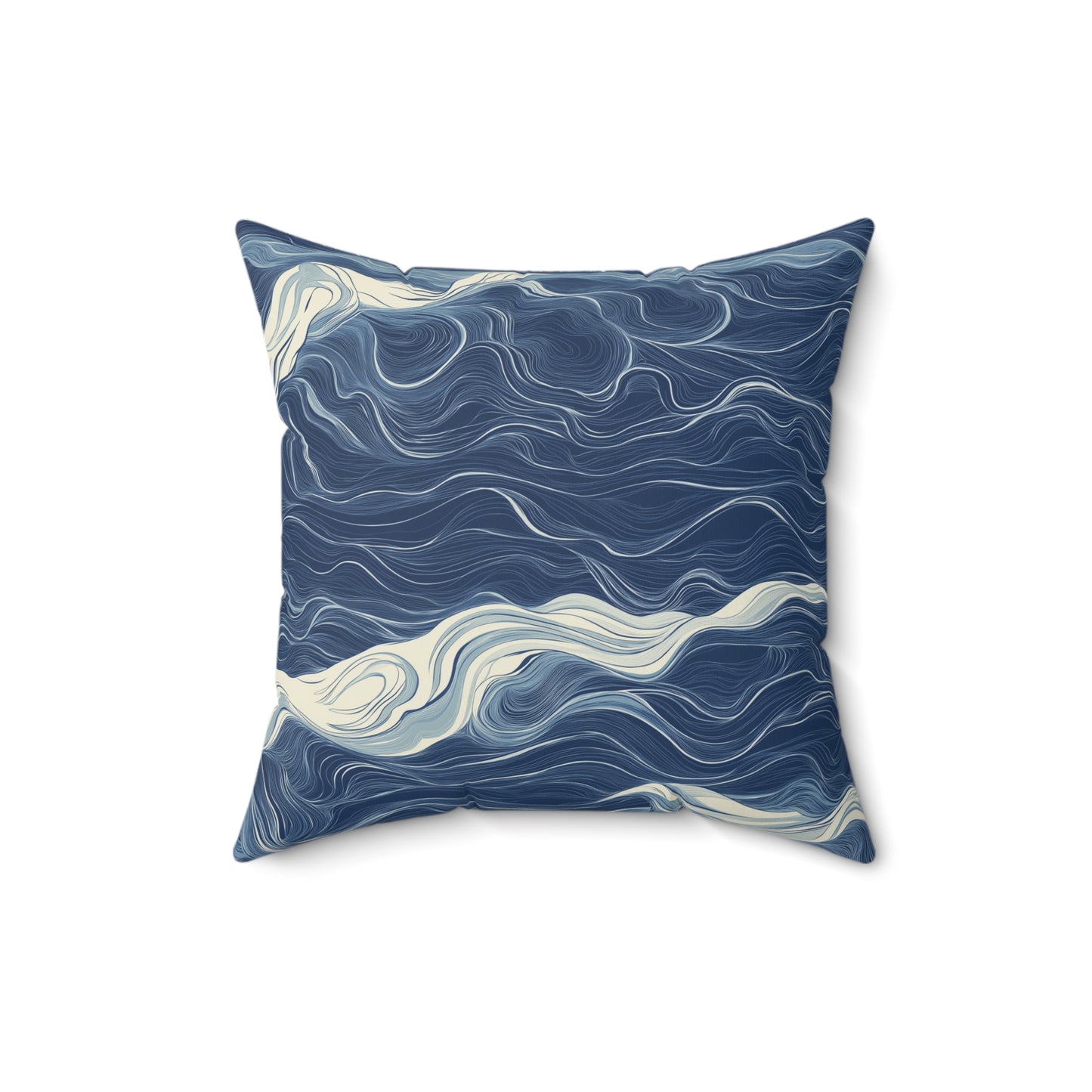 Ocean Wave Decorative Throw Pillow – Coastal Nautical Accent Cushion
