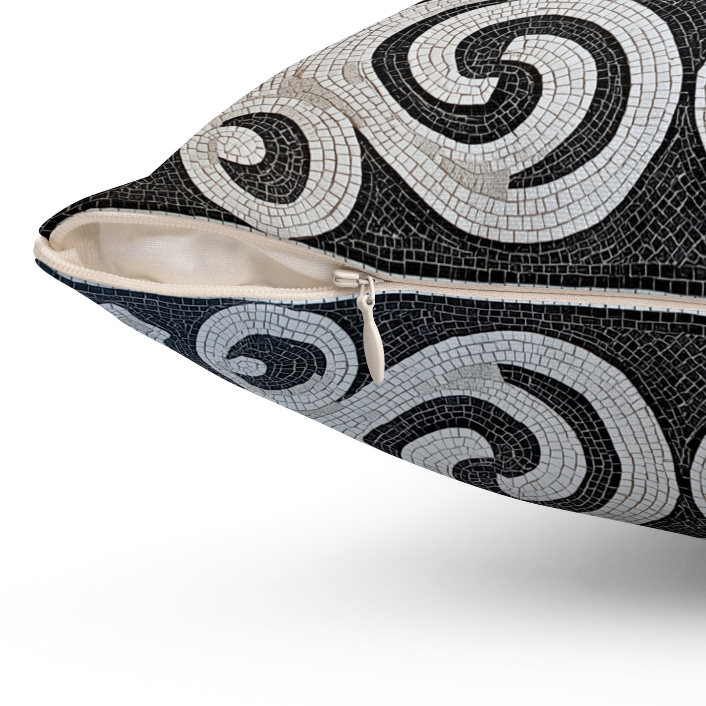 Elegant Heart Pattern Throw Pillow – Black & White Accent Cushion