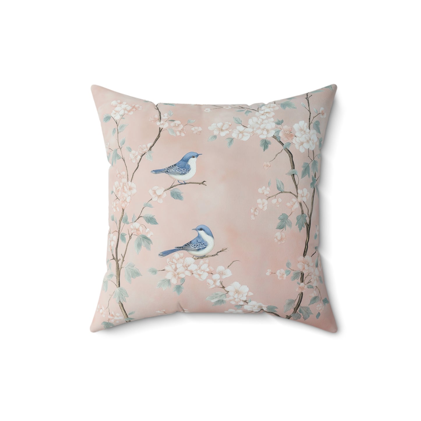 Bird & Blossom Throw Pillow – Nature-Inspired Accent Cushion