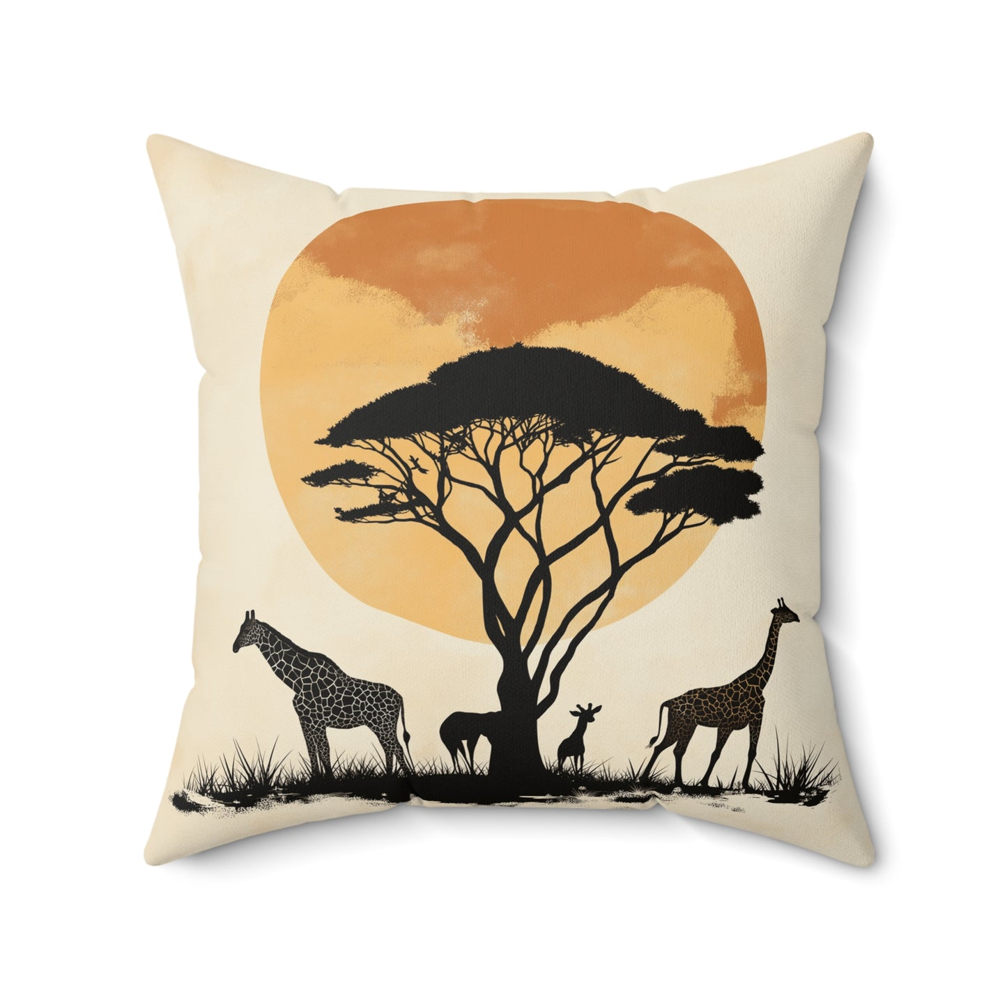Safari Sunset Throw Pillow – Animal Print Accent Cushion for Nature-Lovers