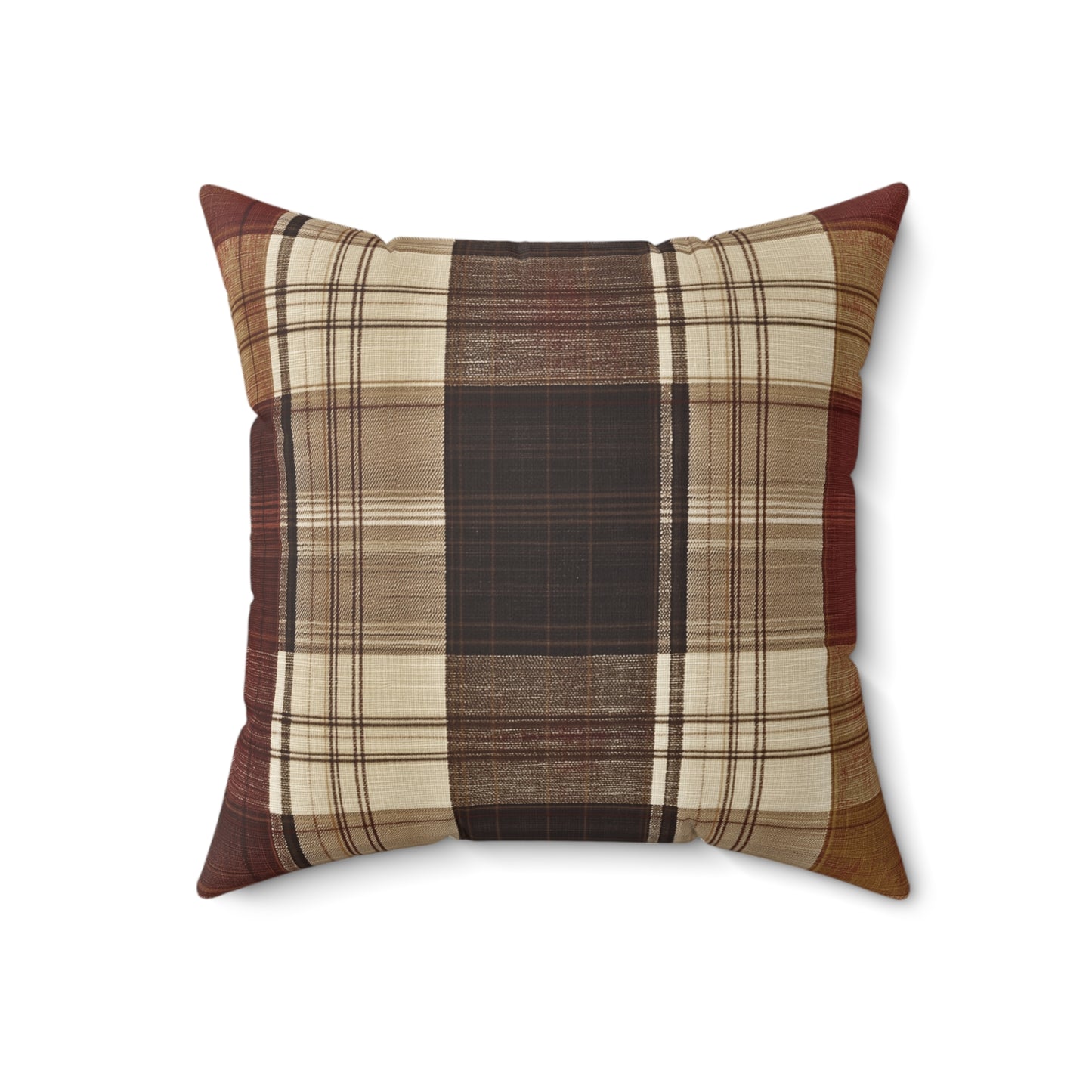 Plaid Throw Pillow – Farmhouse Rustic Accent Cushion for Couch or Living Room