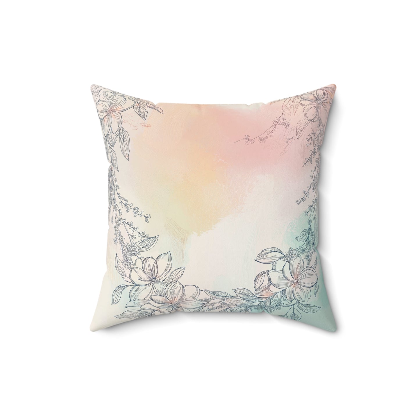 Floral Watercolor Throw Pillow – Boho Accent Cushion
