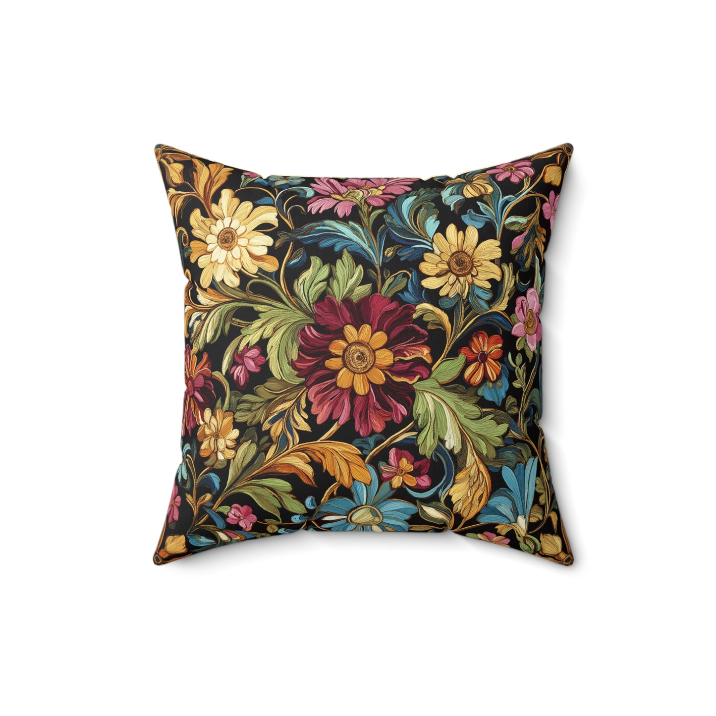 Vintage Botanical Throw Pillow – Elegant Floral Accent Cushion