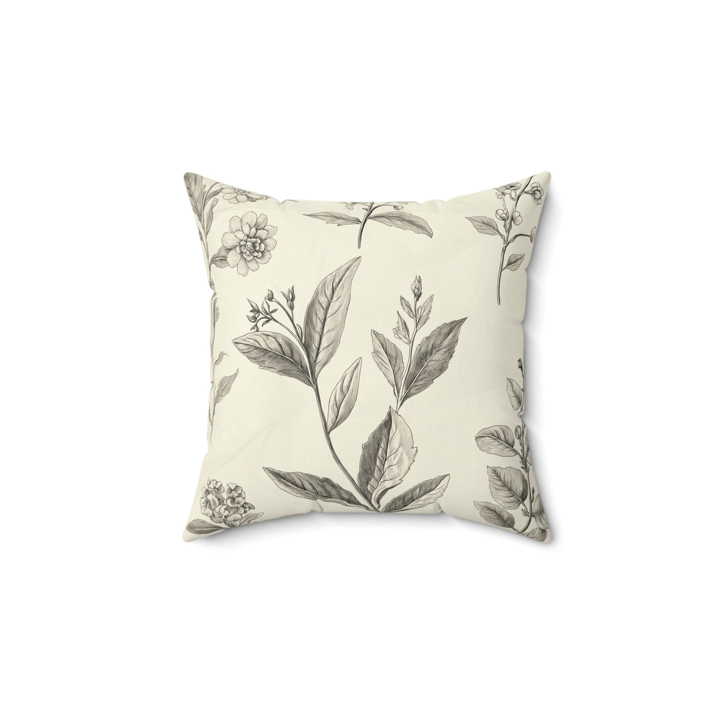 Vintage Botanical Throw Pillow – Elegant Floral Accent Cushion
