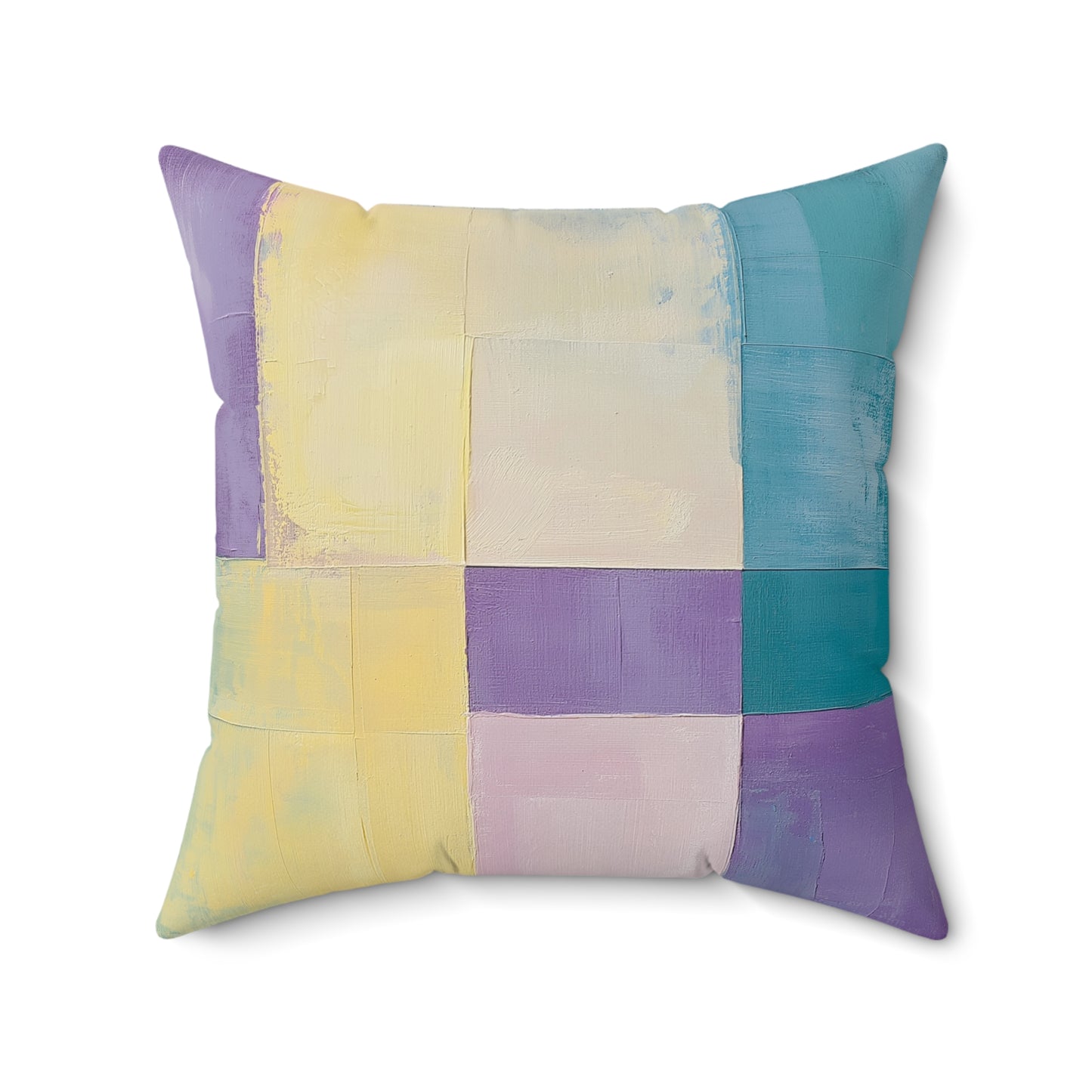 Pastel Abstract Art Throw Pillow – Modern Square Accent Cushion