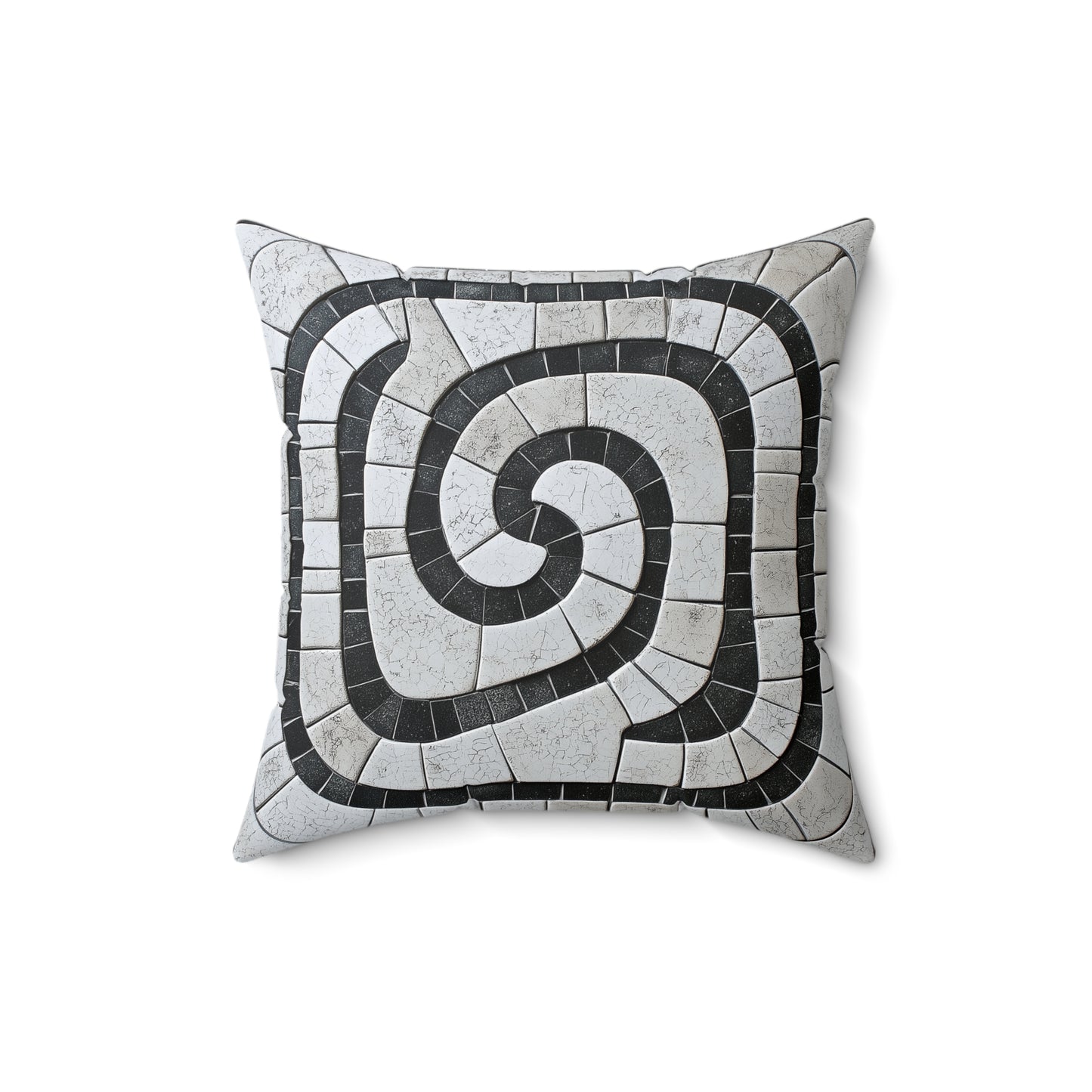 Chic Spiral Mosaic Throw Pillow – Modern Accent Cushion for Living Room