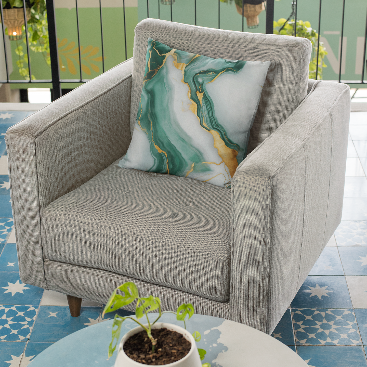 Marble Print Throw Pillow – Luxury Accented Cushion for Sofa or Bed