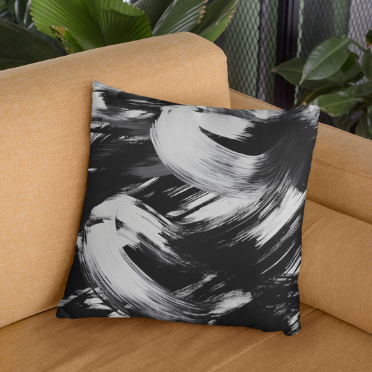 Artistic Black and White Sofa Pillow, Modern Home Decor, Minimalist Cushion, Stylish Interior Accent, Gift Idea for Housewarming