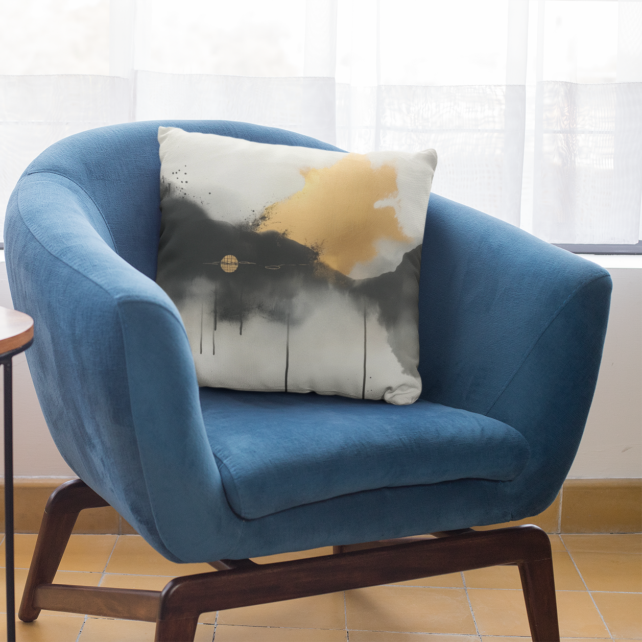 Elegant Abstract Art Throw Pillow – Modern Decorative Cushion for Sofa or Bed
