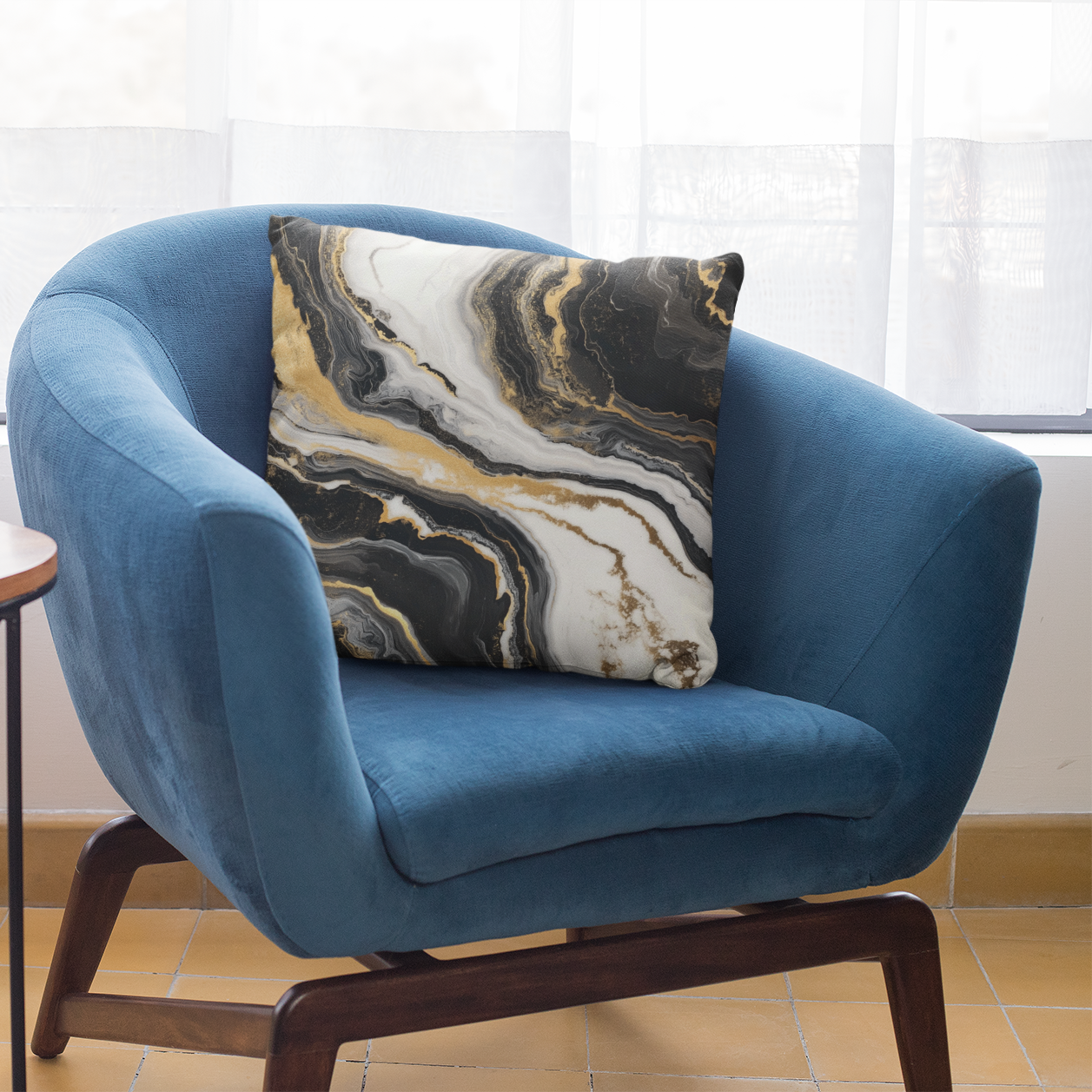 Elegant Marble Print Pillow, Decorative Throw Cushion, Modern Home Decor, Sofa Pillow Cover, Unique Gift for Her