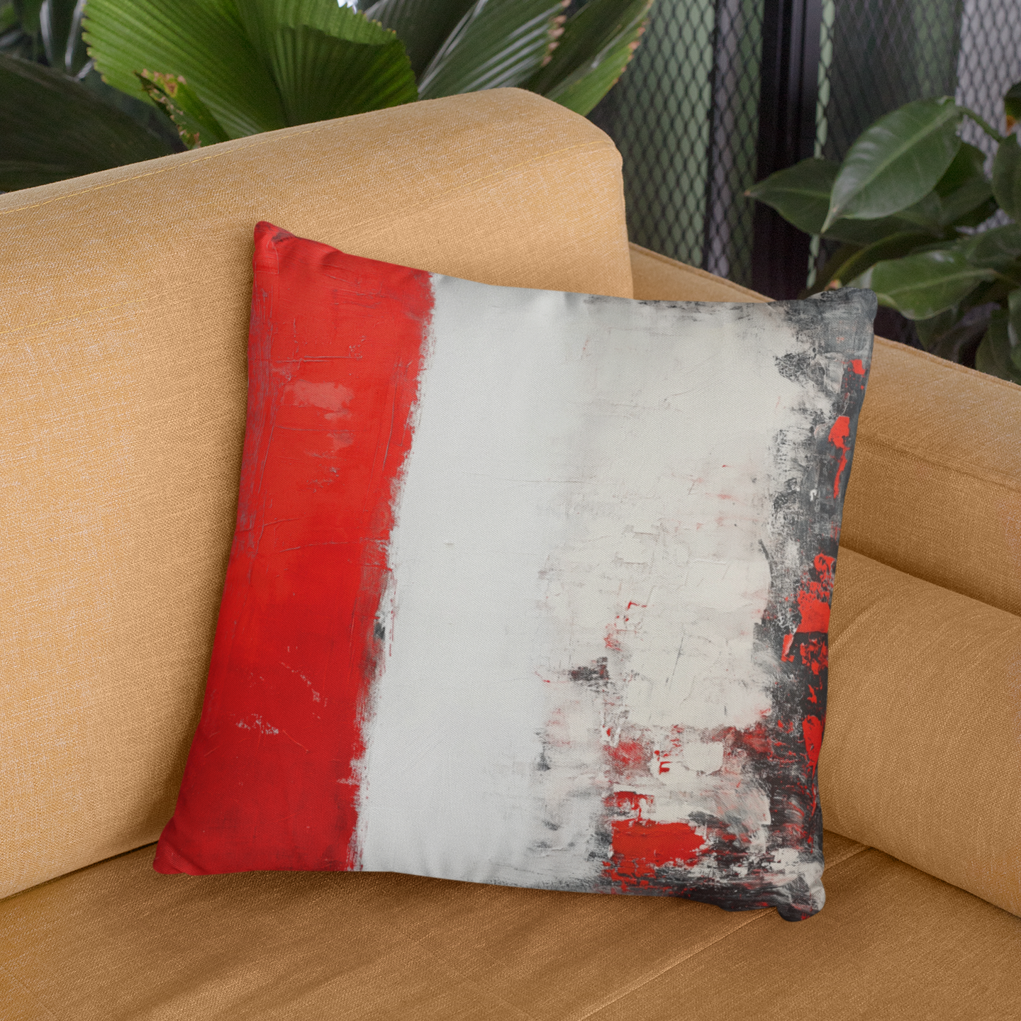 Bold Abstract Art Throw Pillow – Modern Accent Cushion for Living Room