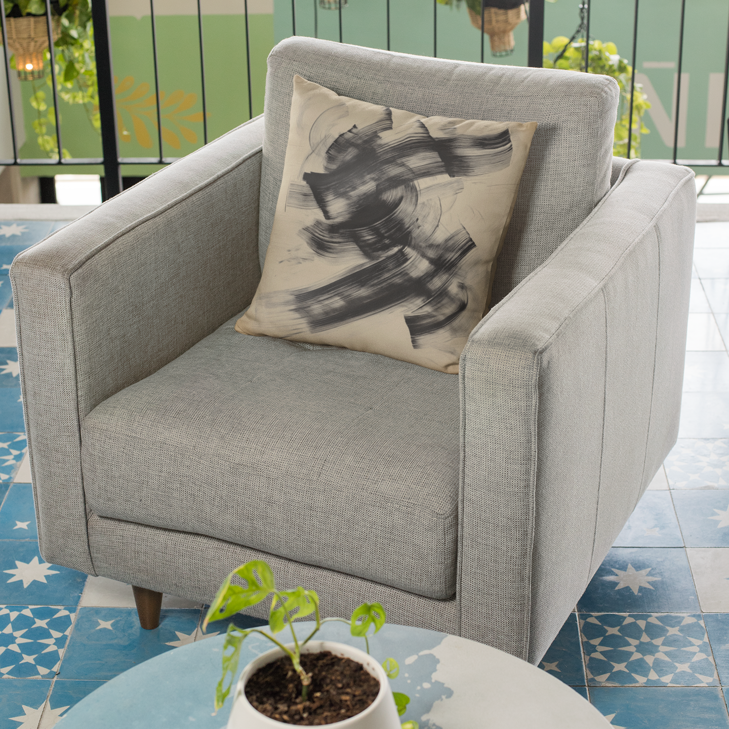 Modern Abstract Throw Pillow – Contemporary Art Accent Cushion