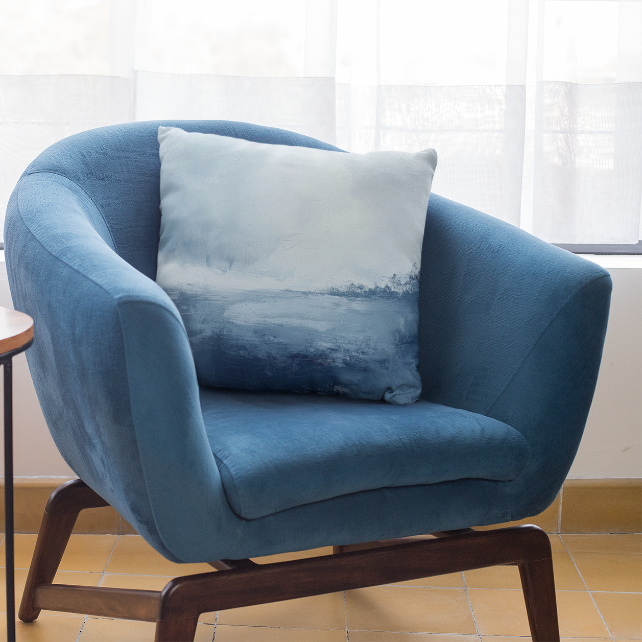 Serene Coastal Abstract Pillow, Decorative Throw Pillow, Living Room Accent, Home Decor, Gift for Ocean Lovers, Modern Art Cushion