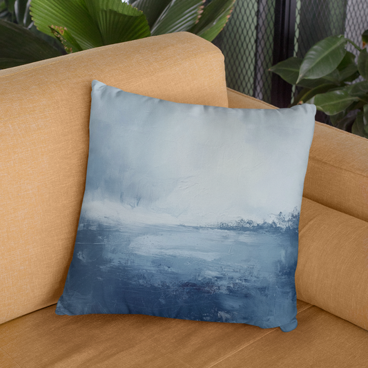 Serene Coastal Abstract Pillow, Decorative Throw Pillow, Living Room Accent, Home Decor, Gift for Ocean Lovers, Modern Art Cushion
