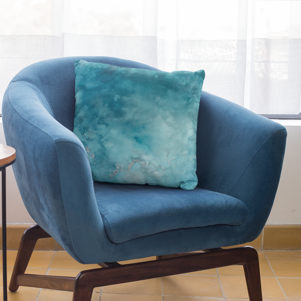 Serene Watercolor Throw Pillow – Tranquil Accent Cushion for Sofa or Bedroom