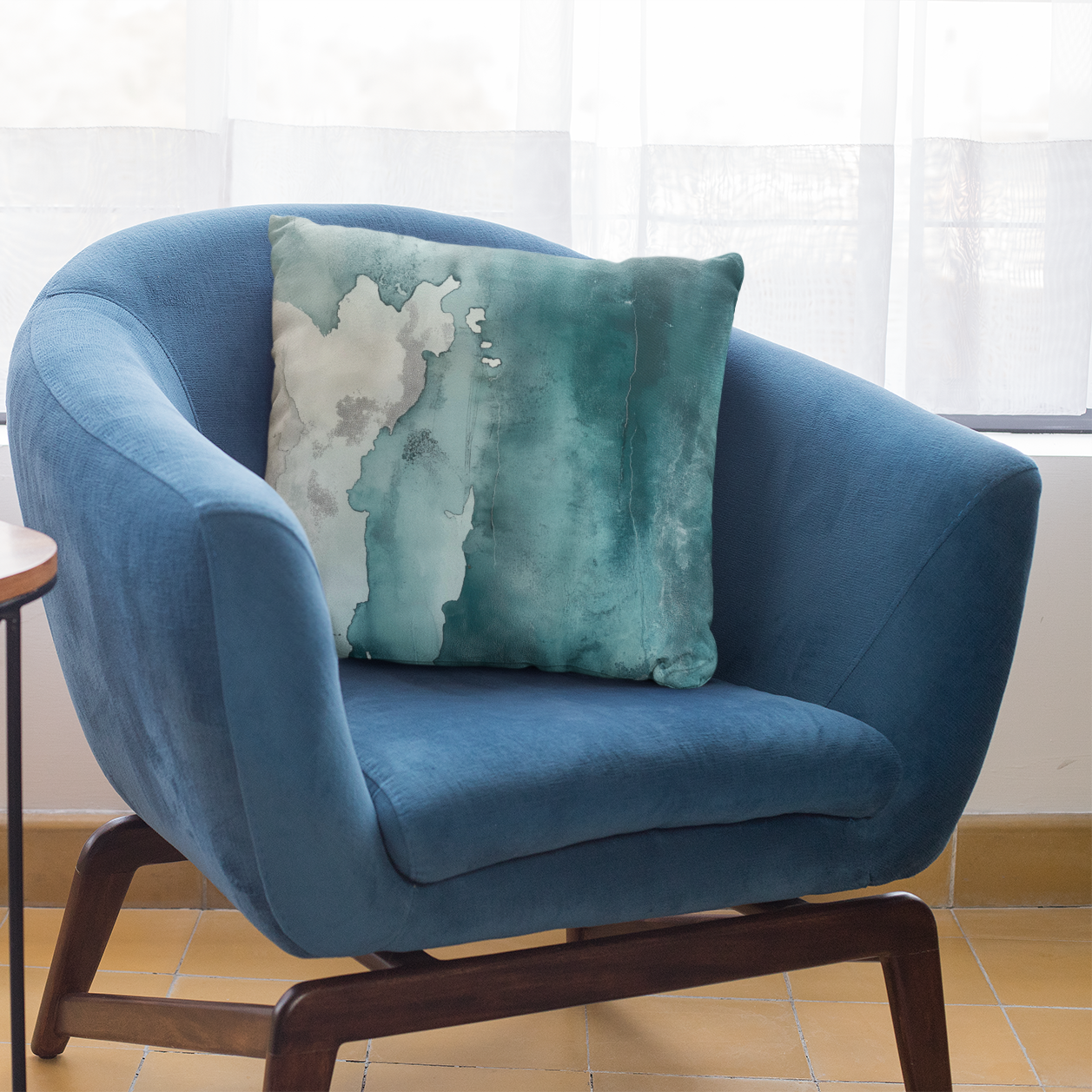 Ocean-Inspired Decorative Pillow, Boho Pillow, Home Décor Cushion, Beach House Accent, Modern Art Pillow, Gift for Her