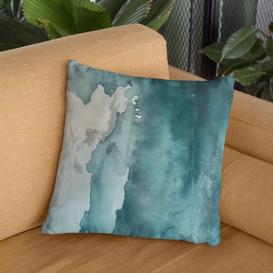 Ocean-Inspired Decorative Pillow, Boho Pillow, Home Décor Cushion, Beach House Accent, Modern Art Pillow, Gift for Her