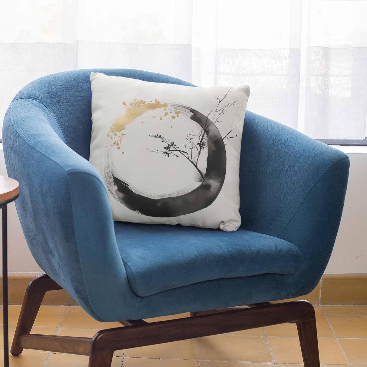 Abstract Botanical Throw Pillow – Modern Nature-Inspired Accent Cushion