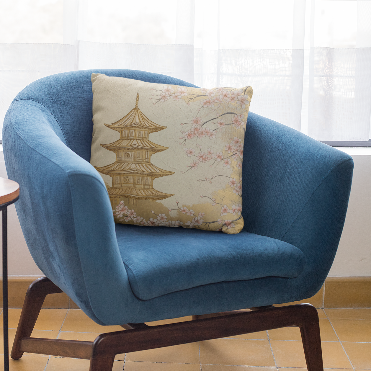 Zen Garden Throw Pillow – Serene Japanese Landscape Accent Cushion