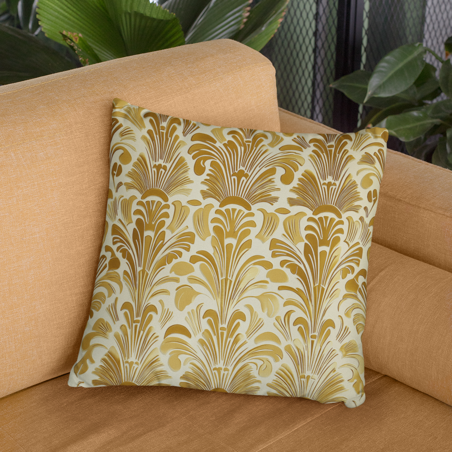 Bohemian Floral Square Throw Pillow – Vintage Accent Cushion for Living Room