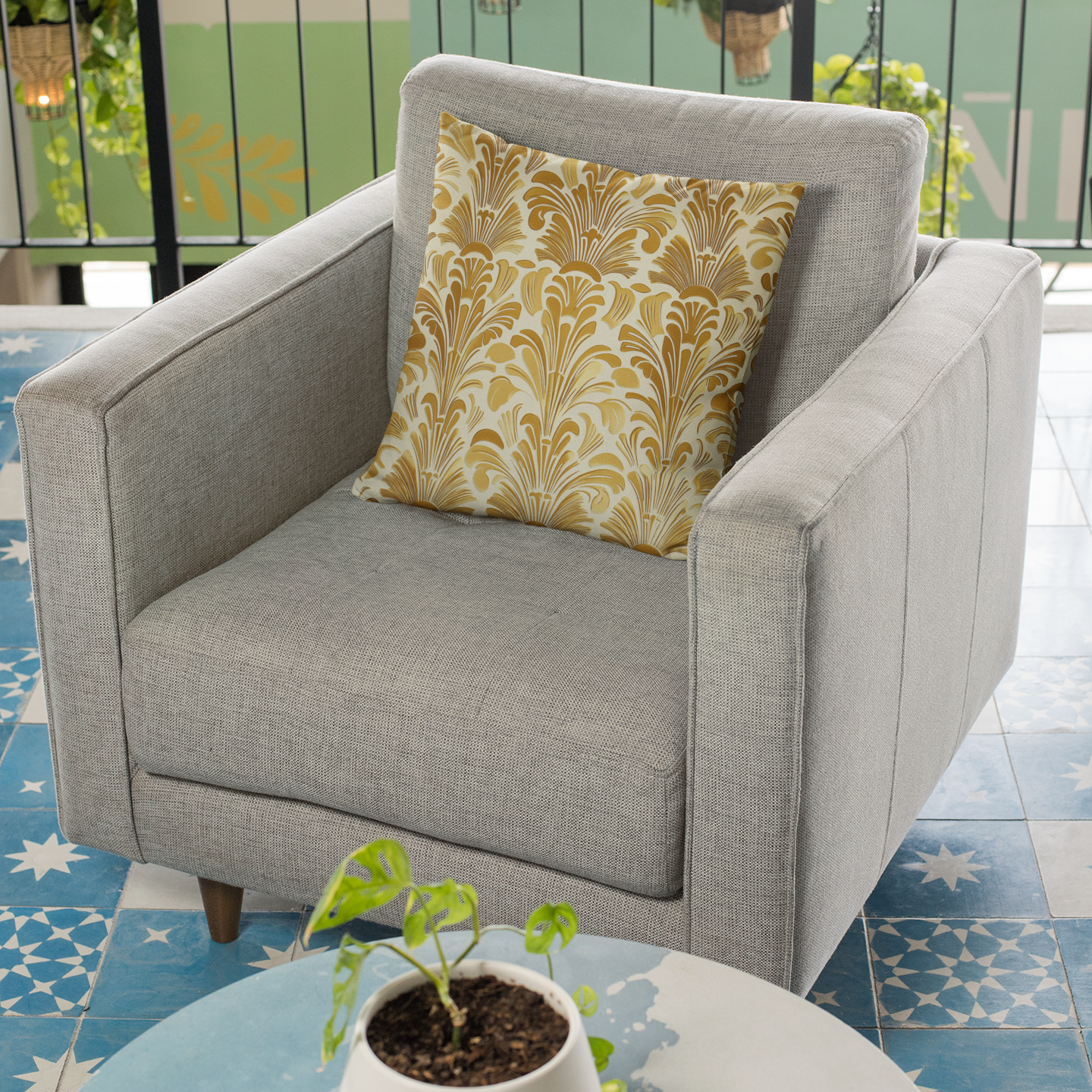 Bohemian Floral Square Throw Pillow – Vintage Accent Cushion for Living Room