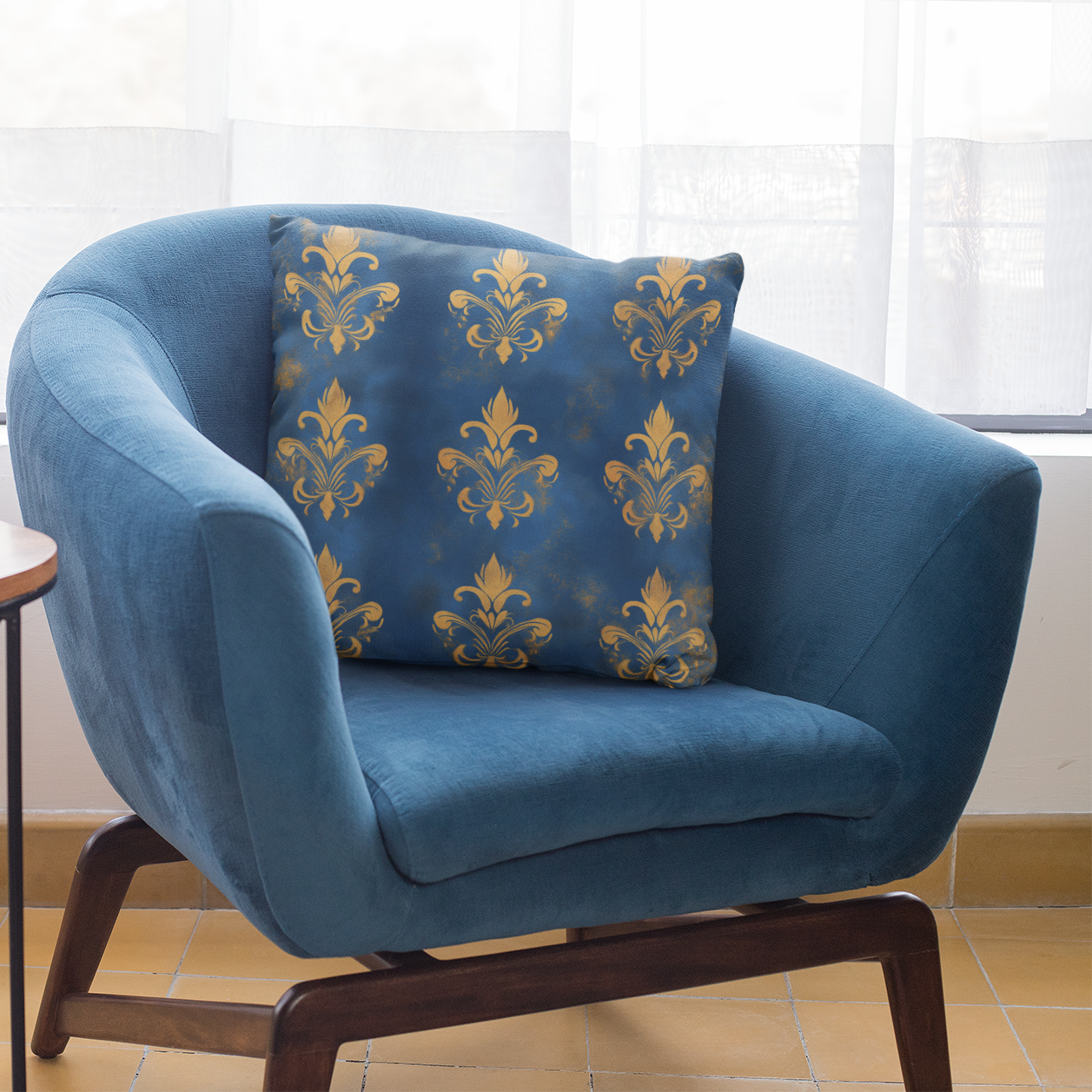 Elegant Fleur-de-Lis Decorative Throw Pillow – Chic Home Accent Cushion