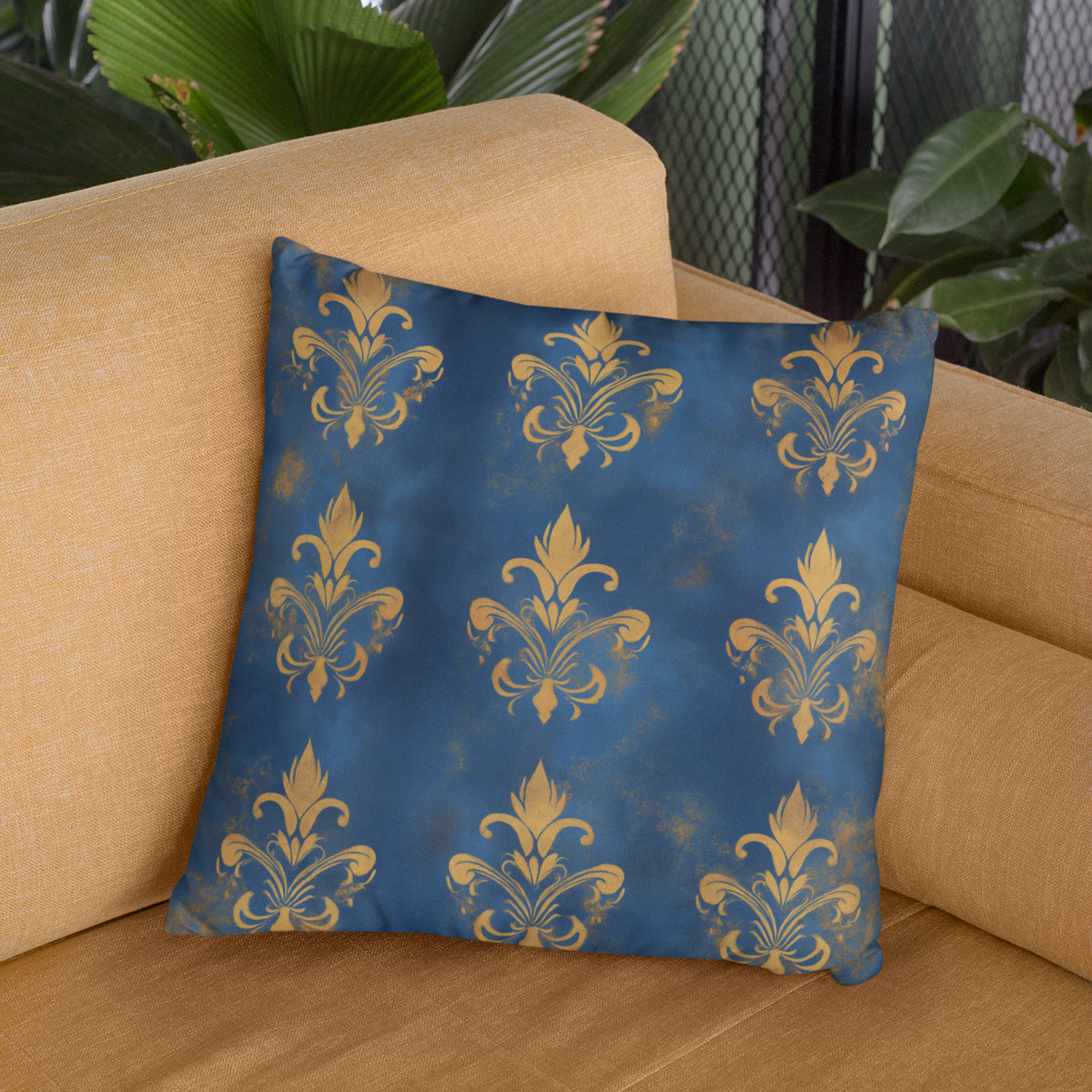 Elegant Fleur-de-Lis Decorative Throw Pillow – Chic Home Accent Cushion
