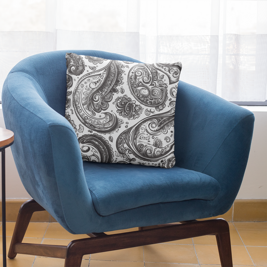 Elegant Paisley Print Square Pillow, Decorative Cushion, Home Decor, Living Room Accent, Gift for Her, Cozy Comfort
