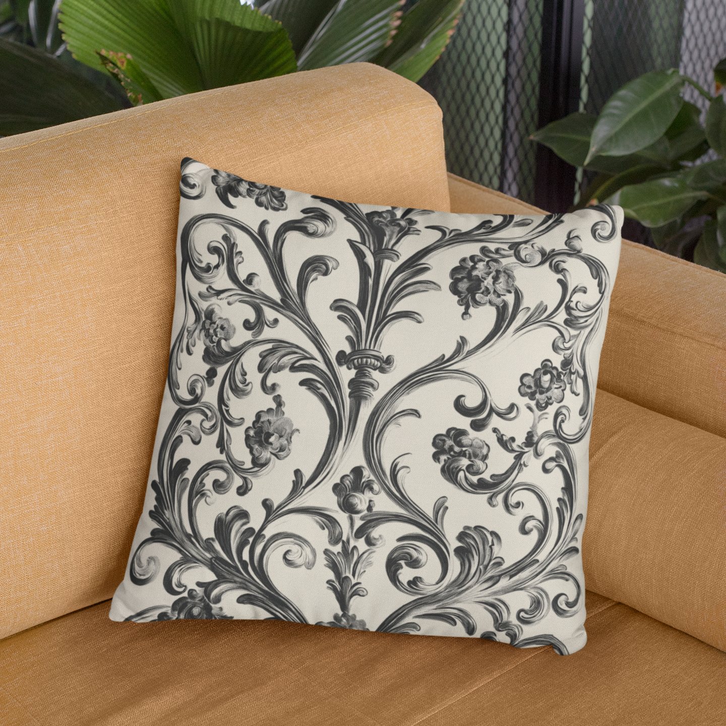 Vintage Floral Throw Pillow – Elegant Accent Cushion for Home Decor