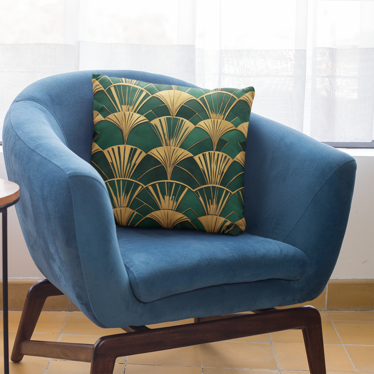 Art Deco Square Throw Pillow – Stylish Vintage-Inspired Accent Cushion