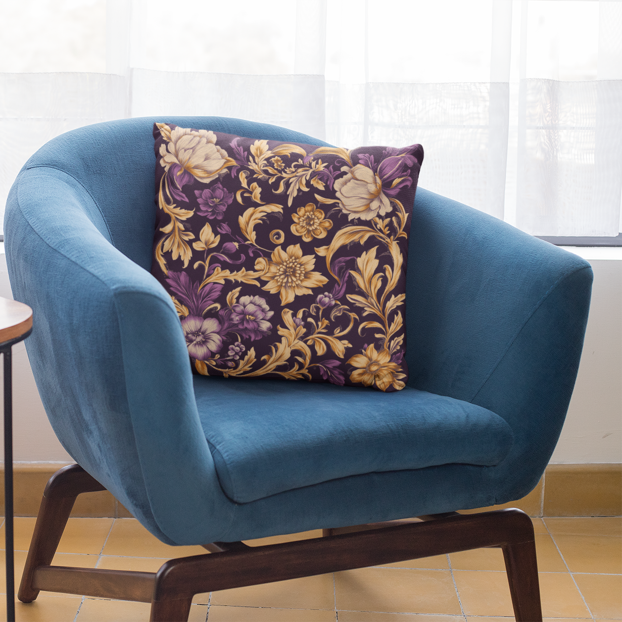 Elegant Floral Throw Pillow – Modern Accent Cushion for Home Decor