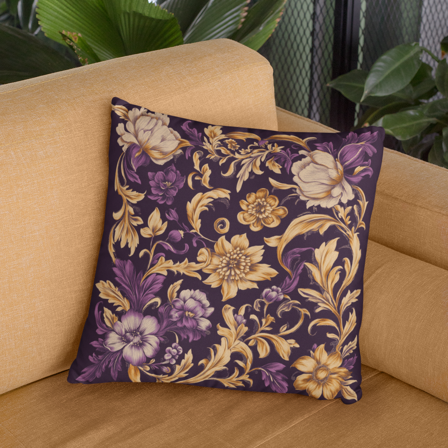 Elegant Floral Throw Pillow – Modern Accent Cushion for Home Decor