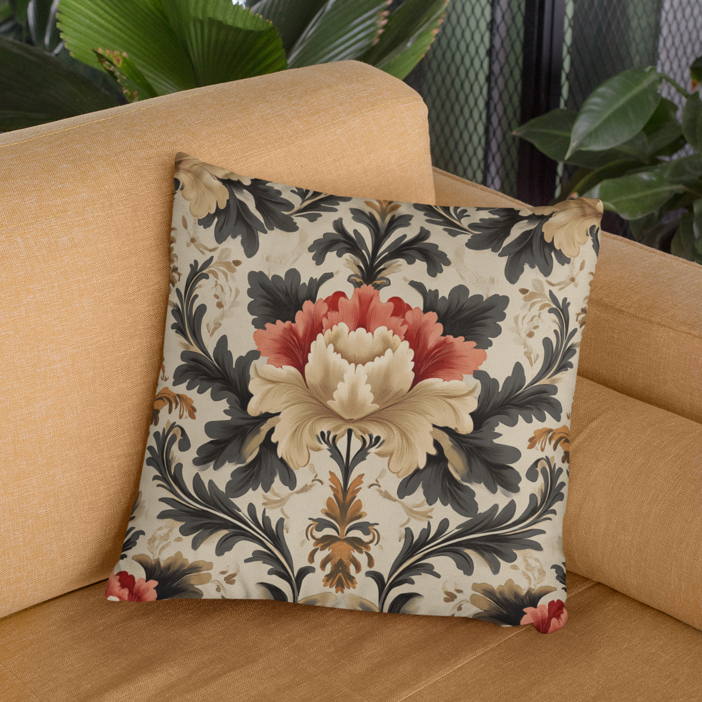 Vintage Floral Throw Pillow – Elegant Accent Cushion for Home