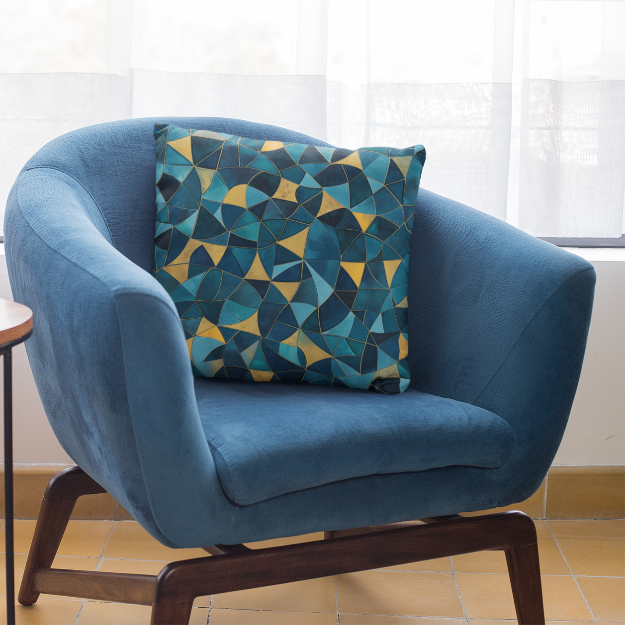 Modern Geometric Throw Pillow – Colorful Decorative Accent Cushion