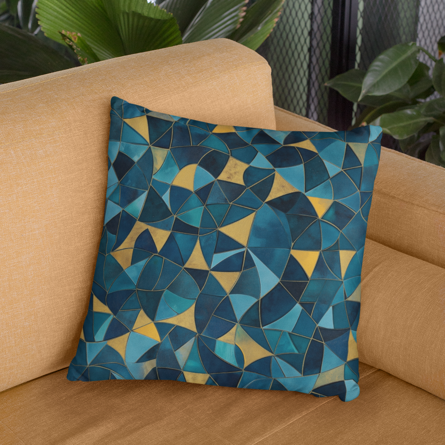 Modern Geometric Throw Pillow – Colorful Decorative Accent Cushion
