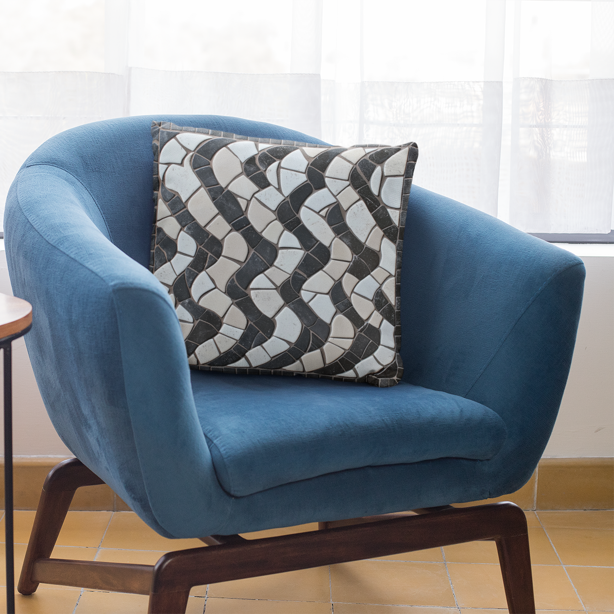 Stylish Spun-Polyester Square Throw Pillow – Modern Accent Cushion
