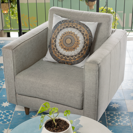 Mandala-Inspired Square Pillow for Home Décor, Cushion for Meditation, Boho Throw Pillow, Accent Pillow for Living Room, Unique Gift Idea