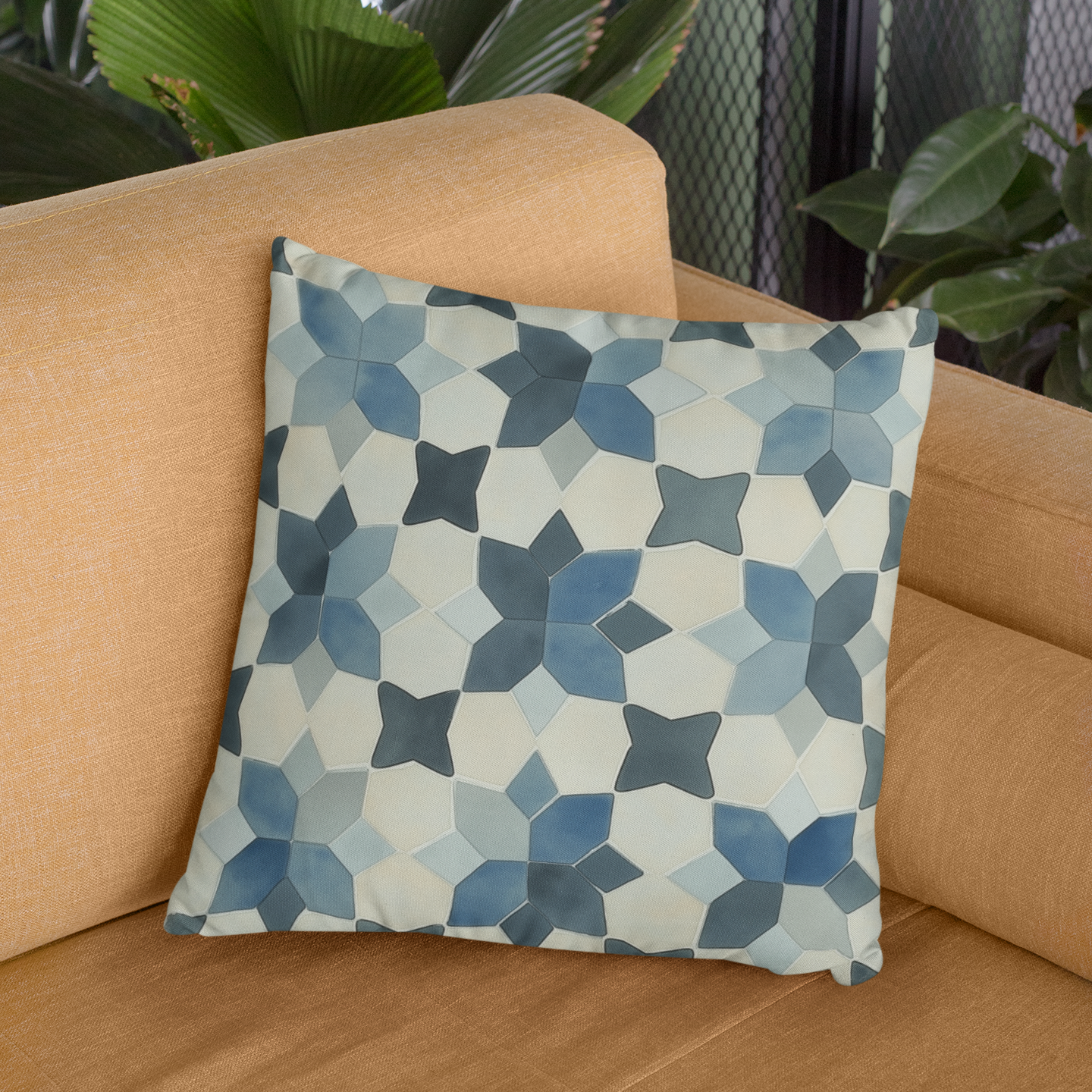 Geometric Pattern Throw Pillow – Modern Decorative Cushion for Home